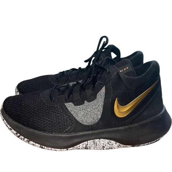 Nike Air Precision II Basketball Shoes Black & Gold Men size 9.5 - Picture 8 of 11